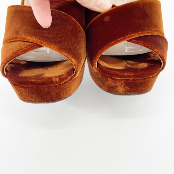 Prada Bicolor Velvet Block-heel Chunky Platform Sandal In Black-Tabacco IT 40 - Picture 7 of 13